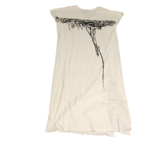 Thom Krom linen blend t-shirt graphic maxi dress oversized S